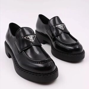 Prada Brushed Leather Loafers